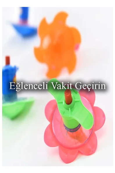 Plastik Topaç 1 Adet Plastik Kurmalı Topaç Dönen Topaç Hediye Çocuk Oyuncak Okul Sınıf Karne Hediyesi - 3