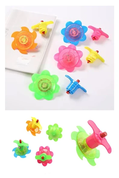 Plastik Topaç 20 Adet Plastik Kurmalı Topaç Dönen Topaç Hediye Çocuk Oyuncak Okul Sınıf Karne Hediyesi - Resim 4