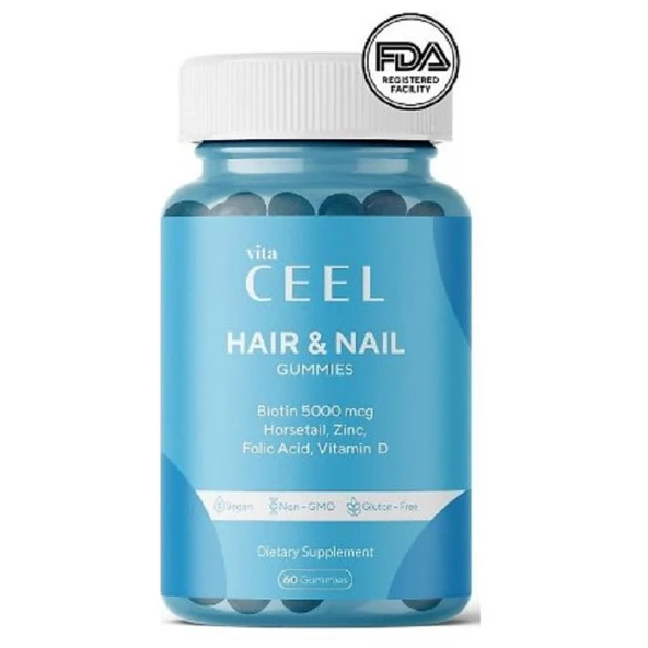 Vita Ceel Hair and Nail Gummies 60 Gummies ürün görseli
