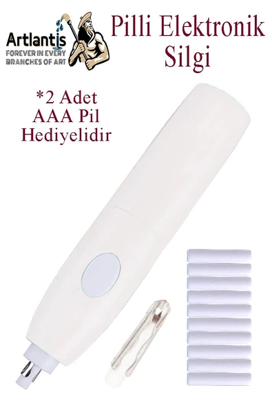 Elektronik Silgi Pilli 1 Paket Otomatik Elektrikli Taşınabilir Kalem Silgi Kara Kalem Eskiz Çizim Grafit