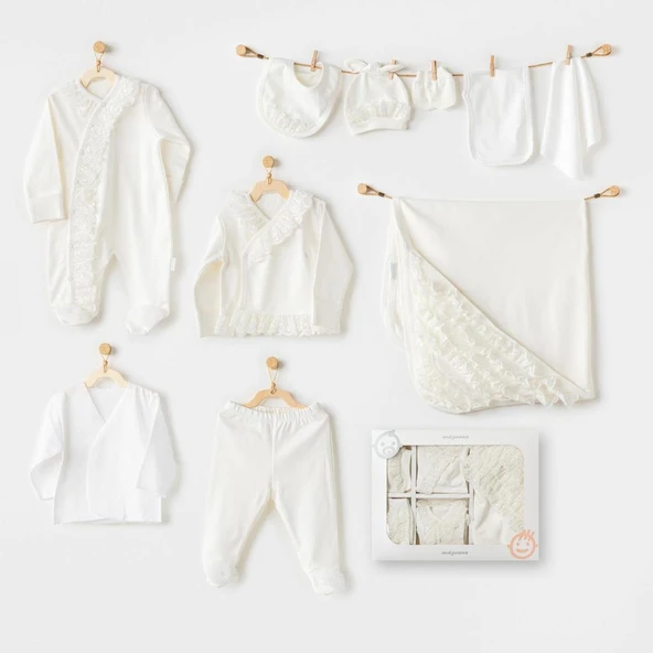 AC25311 Newborn Chic Girl 10'Lu Hastane Çıkışı Ekru ürün görseli