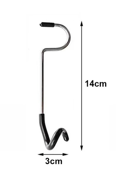 NACTUMU Çok Fonksiyonlu S-Şekilli Direk Askısı Kaymaz Paslanmaz Çelik Kamp İçin  Eşya Asma Kancası - 4