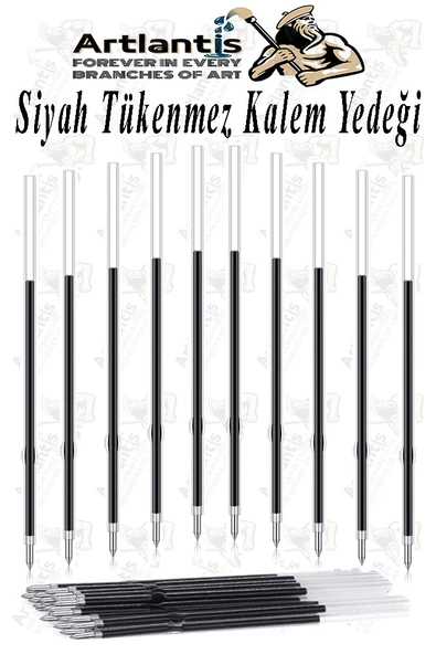 Plastik Tükenmez Kalem Yedeği 10 Adet 10.7 cm Tükenmez Kalem İçi Yedek Plastik Tükenmez Kalem İçi Okul Ofis Jel Kalem - 2