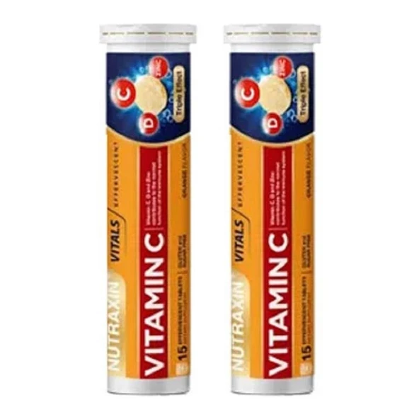 Nutraxin Vitamin C D Zinc 15 Efervesan Tablet - İkili Kofre ürün görseli