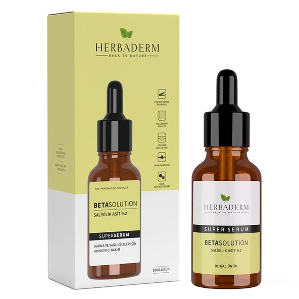 Herbaderm Superserum Betasolution Karma ve Yağlı Cilt Arındırıcı Doğal Yüz Serumu 30 ml ürün görseli