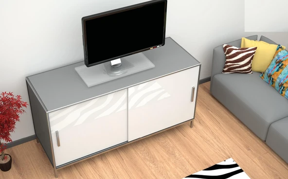 Metal Döner Koltuk Tabure Tv Altlığı 260*260*27 Mm 0067 - Resim 4