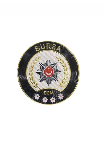 BURSA Polis Kol Arması 3D Plastik TPU, Yeni Tip, Cırtlı, Standart Ölçü, 1.sınıf Kalite
