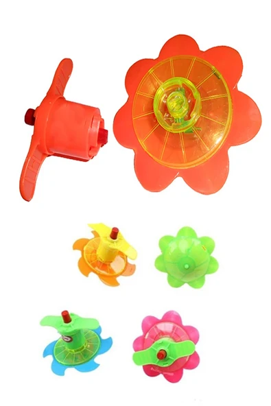 Plastik Topaç 1 Adet Plastik Kurmalı Topaç Dönen Topaç Hediye Çocuk Oyuncak Okul Sınıf Karne Hediyesi - 5