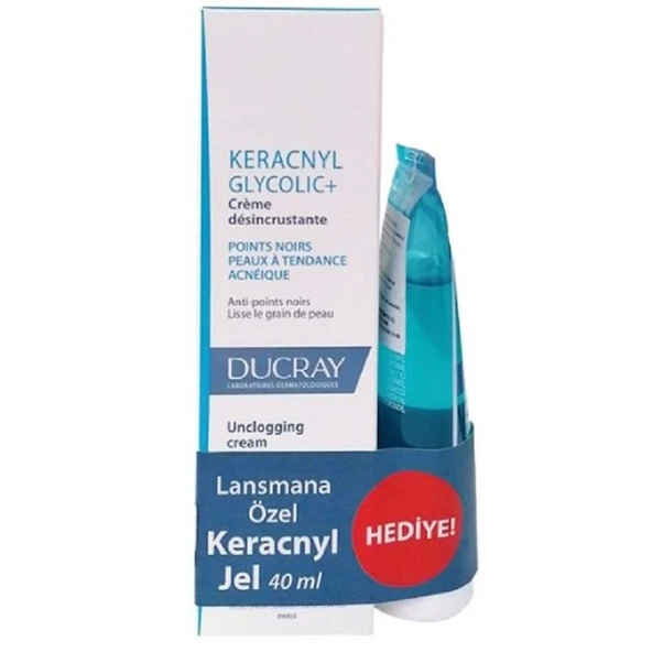 Ducray Keracnyl Glycolic Krem 30 ml + Keracnyl Gel Moussant 40 ml ürün görseli