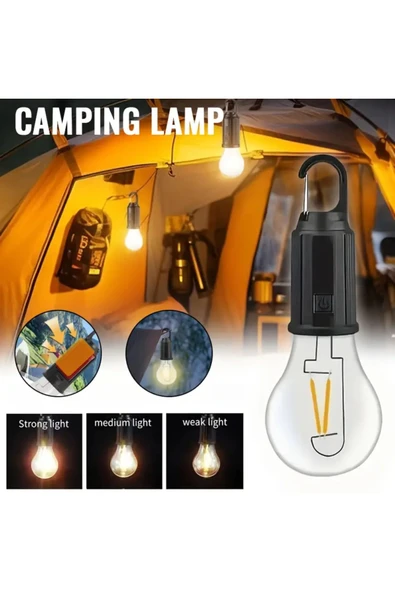 NACTUMU LED Şarj Edilebilir Kamp Lambası, Kancalı 3 Aydınlatma Modlu Çadır Lambası - 6