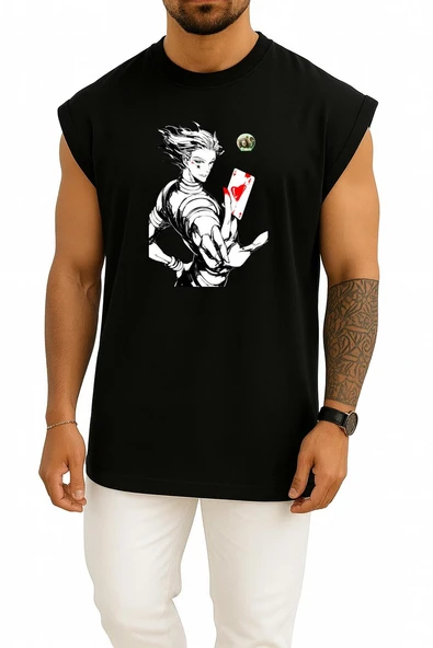 Oversize Hisoka Kurapika Gon Freecss Hunter Göğüs Tasarımlı Atlet - Resim 11