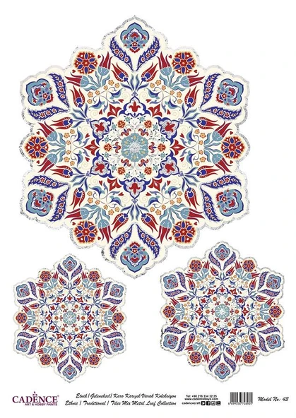 Cadence Desenli Gümüş Varak Pirinç Dekoapaj Kağıdı - Model 043 ürün görseli