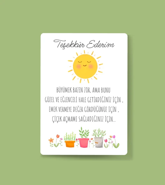 teşekkür kartı-Özel gün 24 Kasım -Öğretmenler Günü Tebrik Kartı 4 Lü-Not Kartı-hediye kartı-tek yüzlü - Resim 2