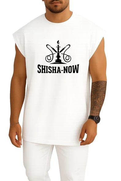 Oversize Shisha Now Nargile Göğüs Tasarımlı Atlet ürün görseli