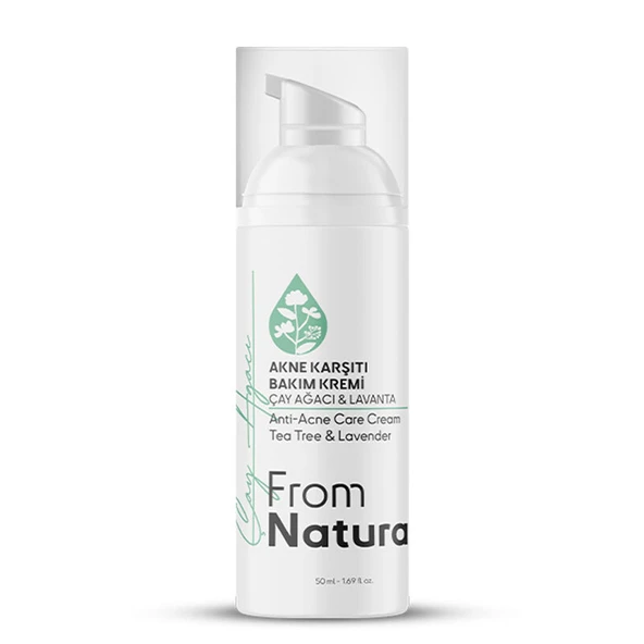 From Natura Çay Ağacı ve Lavanta Akne ve Siyah Nokta Karşıtı Bakım Kremi 50 ml