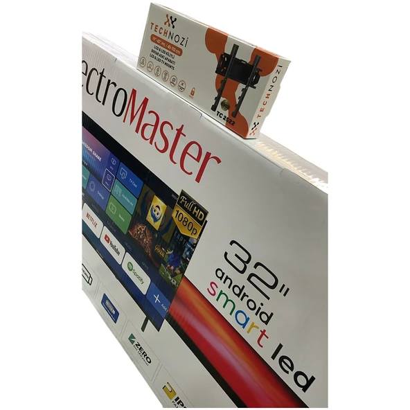 Technozi Uydu Alıcılı Full Hd Smart LED Tv 2+2 HDMI USB ETV-332 32" 81 Ekran + Askı Aparatı - Resim 2