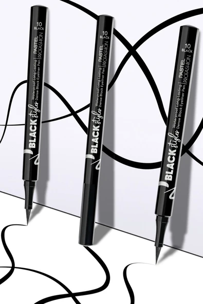 Pastel Black Styler Waterproof Eyeliner Pen - Eyeliner Kalemi 10 Black - 4