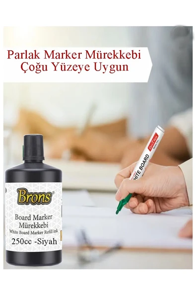 Siyah Mavi Kırmızı Yazı Tahta Kalem Mürekkebi 100ml 1 Adet Brons Tahta Kalemi Mürekkebi Kolay Silinebilir 100gr Okul - 3