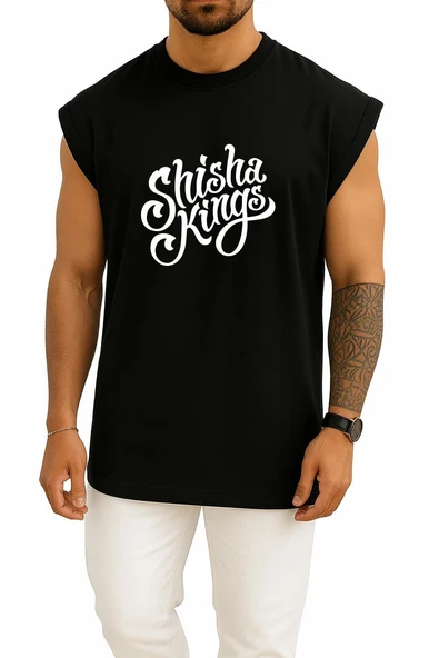 Oversize Shisha Kings Göğüs Tasarımlı Atlet - Resim 9