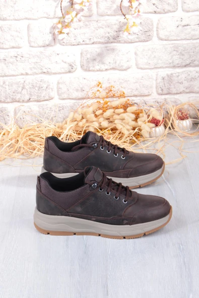 King Paolo I1287 Kruvasan Hafif Rahat Yürüyüş Ayakkabısı Hakiki Deri Erkek Ayakkabı - Resim 9