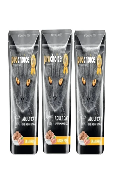 Tahılsız Tavuk ve Ciğerli Yetişkin Konserve Kedi Maması 85 gr X 3 Adet ürün görseli