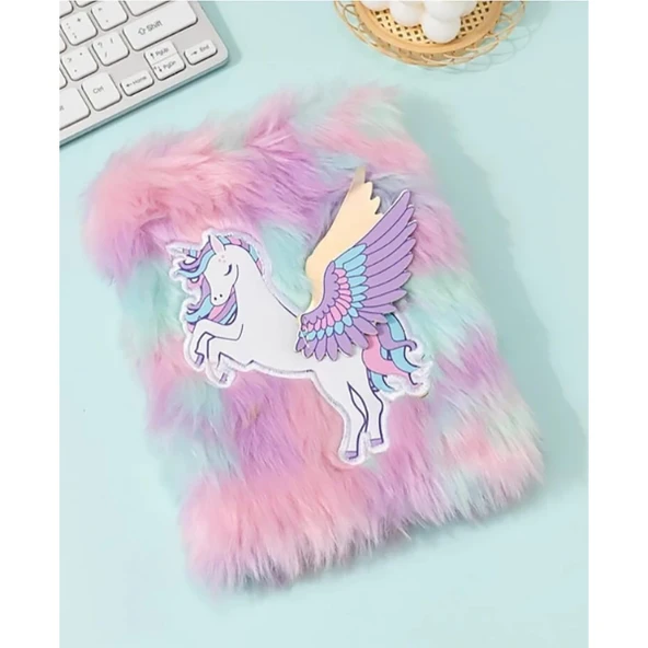 Unicorn Tasarımlı Peluş Hatıra Defteri - Resim 2