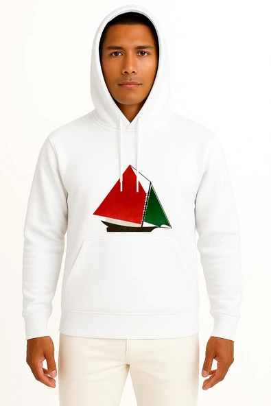 Kapüşonlu Gaza Flotilla Raid Ship To Gaz Göğüs Tasarımlı Unisex Sweatshirt ürün görseli