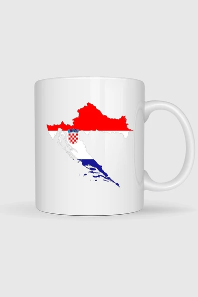 Hırvatistan Haritası Tasarımlı Kupa Bardak ürün görseli