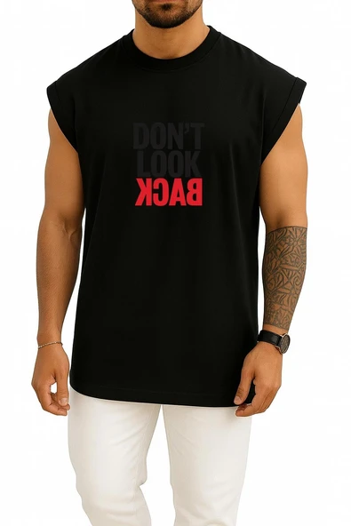 Oversize Don T Lock Back - Arkana Bakma Göğüs Tasarımlı Atlet - Resim 9