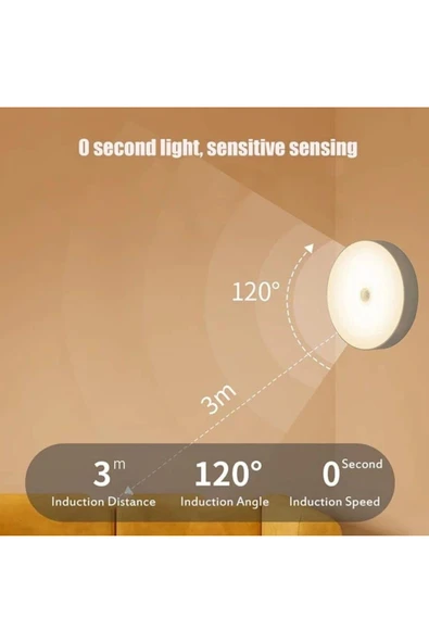 NACTUMU Hareket Sensörlü USB Şarj Edilebilir LED Gece Lambası - 7