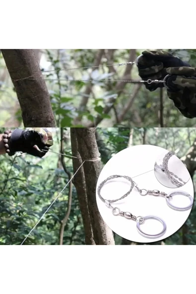 NACTUMU 1 Adet Mini Cep Zincirli Testere  Kamp, Avcılık, Bahçecilik ve Acil Durumlar İçin Kolay Ahşap Kesimi - 5