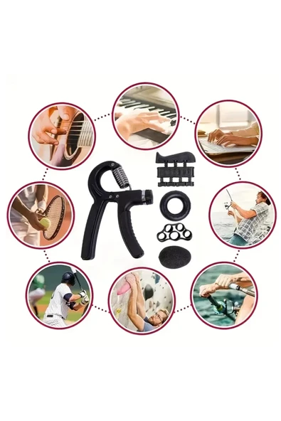 NACTUMU Parmak Egzersiz Aleti, El Tutacağı Direnç Bantları, Stres Topu ve Önkol Halkaları ile Kas İyileşme İçin 5'li Set - Resim 2