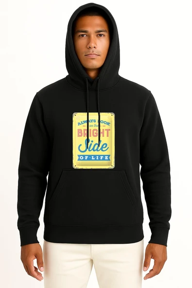 Kapüşonlu Always Look On The Bright Side Of Life Metal Monty Göğüs Tasarımlı Unisex Sweatshirt - Resim 9