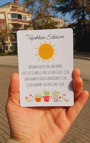 teşekkür kartı-Özel gün 24 Kasım -Öğretmenler Günü Tebrik Kartı 4 Lü-Not Kartı-hediye kartı-tek yüzlü - Resim 6