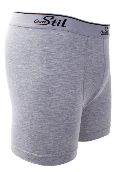 ÖREN STİL 44-8032 GRİ 4'LÜ PAKET ERKEK PAMUK LİKRALI BOXER - 2