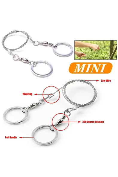 NACTUMU 1 Adet Mini Cep Zincirli Testere  Kamp, Avcılık, Bahçecilik ve Acil Durumlar İçin Kolay Ahşap Kesimi - 3