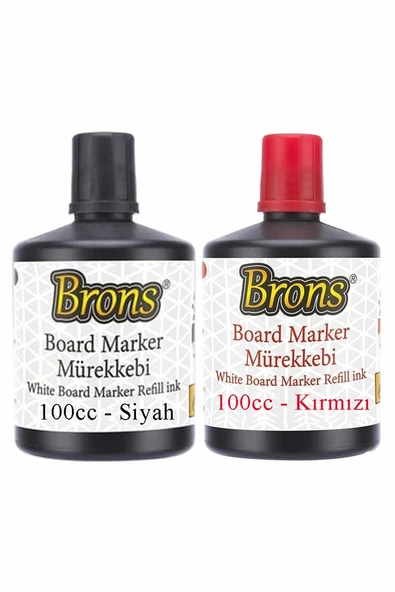 Siyah Kırmızı Yazı Tahta Kalem Mürekkebi 100ml 1 Adet Brons Tahta Kalemi Mürekkebi Kolay Silinebilir 100gr Okul Sınıf