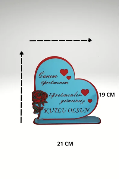 Öğretmenler Gününe Masaüstü Tablo Hediye "Canım Öğretmenim" Ahşap Dekoru - Resim 4