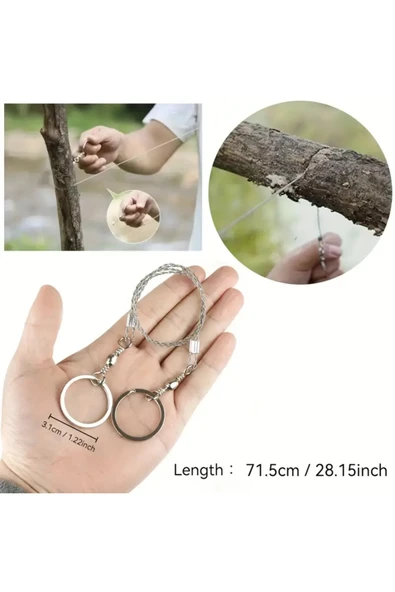 NACTUMU 1 Adet Mini Cep Zincirli Testere  Kamp, Avcılık, Bahçecilik ve Acil Durumlar İçin Kolay Ahşap Kesimi - 4