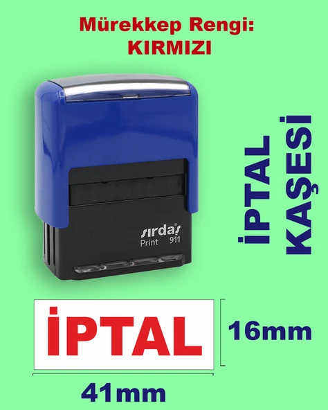 İptal Kaşesi, 911 (41mmx16mm) Kırmızı Keçeli Otomatik Kaşe ürün görseli