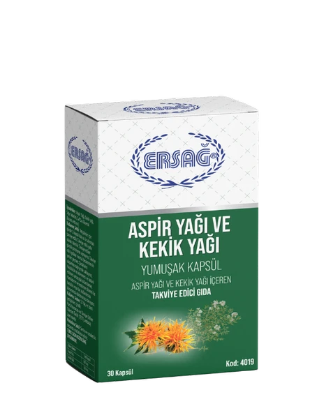 ERSAĞ ASPİR YAĞI VE KEKİK YAĞI KAPSÜL 30 KAPSÜL ürün görseli