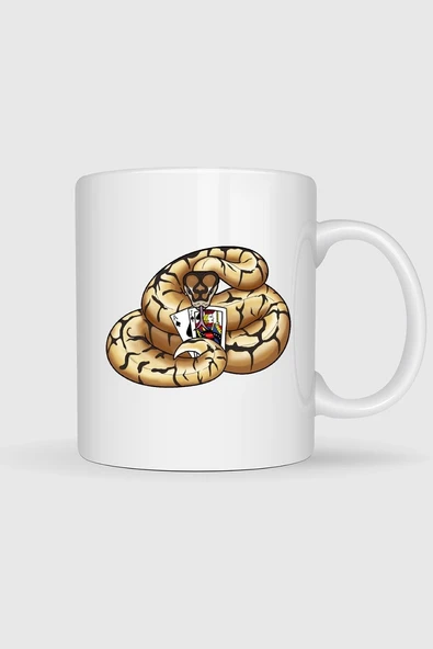 Snake Ball Python Logo Blackjack Tasarımlı Kupa Bardak ürün görseli