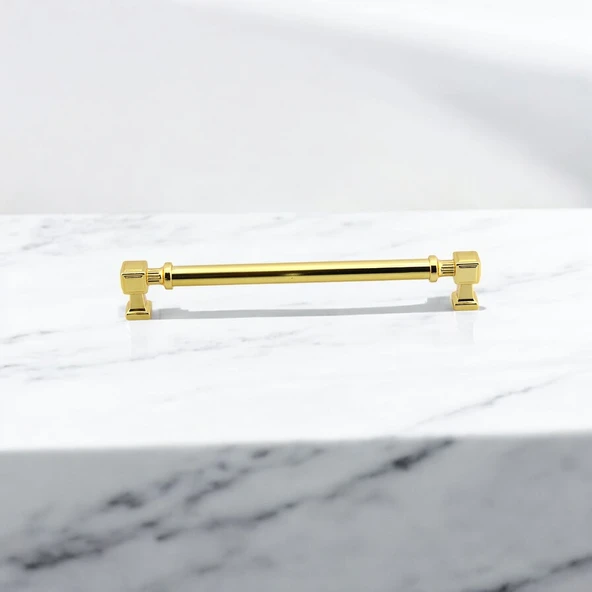 Mobilya Çekmece Mutfak Dolabı Dolap Kulpları Kulb 19.2 cm Gold Altın Metal Kulp 192 mm - Resim 4