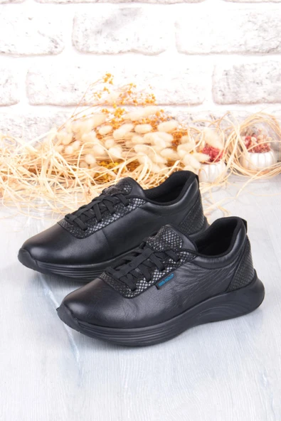 King Paolo I5211 Izabel Comfort Lastik Bağcıklı Hakiki Deri Kadın Ayakkabı - Resim 4