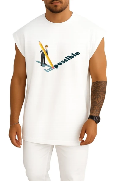 Oversize İmpossible - İmkansız Göğüs Tasarımlı Atlet - Resim 5