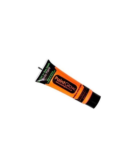 Karanlıkta Parlayan Fosforlu Neonlu Glow Parti Yüz Boyası Vücut Kremi Turuncu Renk - 2
