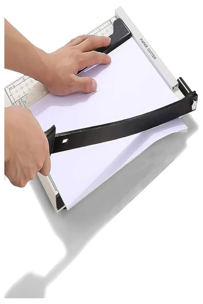 Giyotin Kağıt Kesme Makinesi A3 Metal Kollu Tablalı A5-A4-A3 Ayarlanabilir Sürgülü Paslanmaz Kaliteli - 5