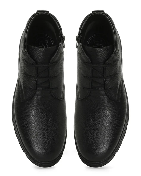 Polaris 107529 Siyah Renk Hakiki Deri Erkek Bot - Resim 4