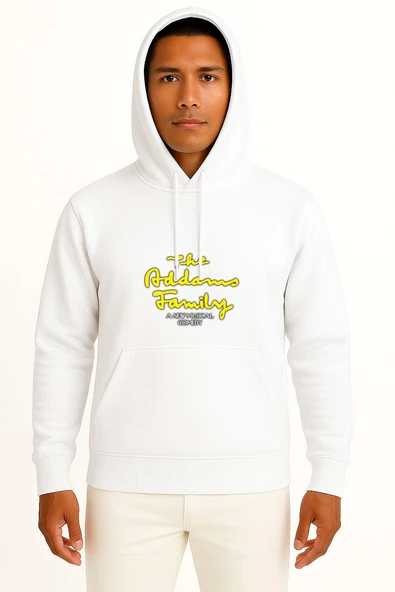 Kapüşonlu The Addams Family Musical Theatre Göğüs Tasarımlı Unisex Sweatshirt - Resim 5