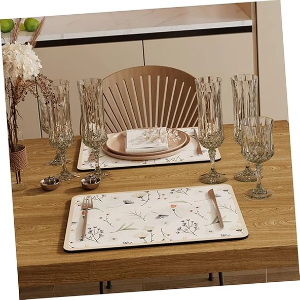 Çiçekli Kaymaz Servis Matı - Resim 5